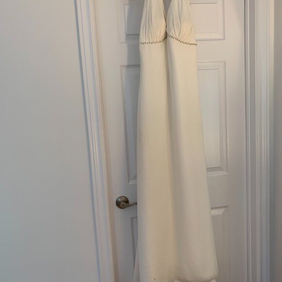 Barbra Allin Bridal Dress Halter Neck & Train - Picture 5 of 10